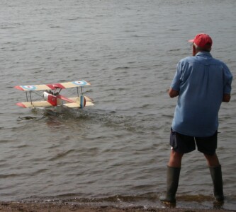 British Biplane about to take-off